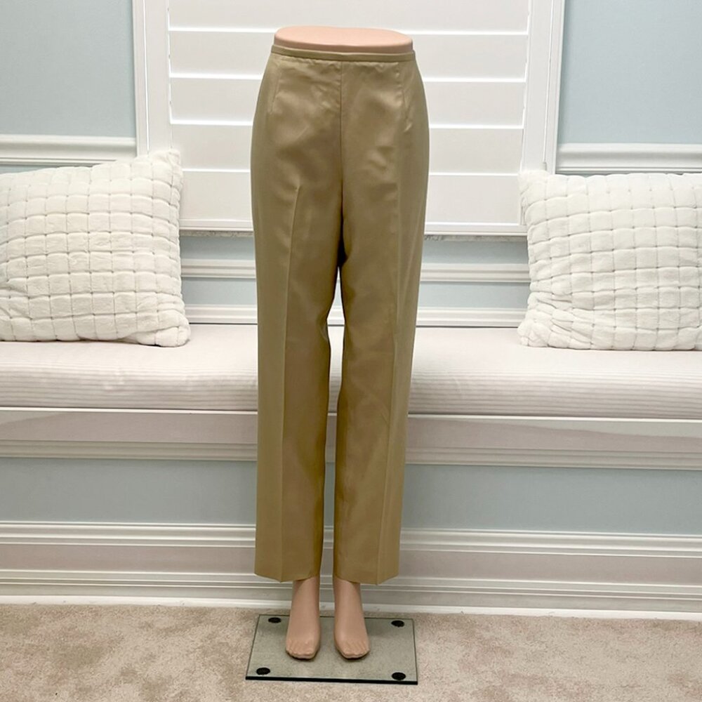 Ann Taylor Size 6 100% Silk Gold Tan Pants